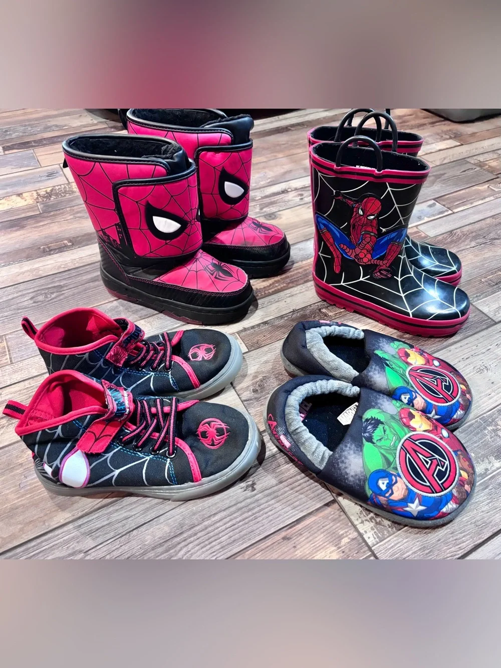 Marvel Spiderman lot of shoes/boots size 10/11